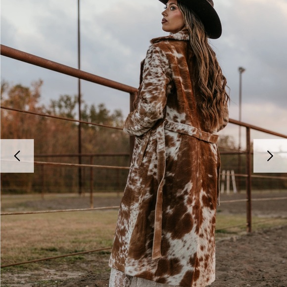 Wild J Boutique Jackets & Blazers - Women's Cowhide Leather Trench-coat